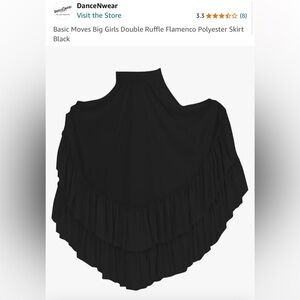 Black Flamenco Skirt for big girls